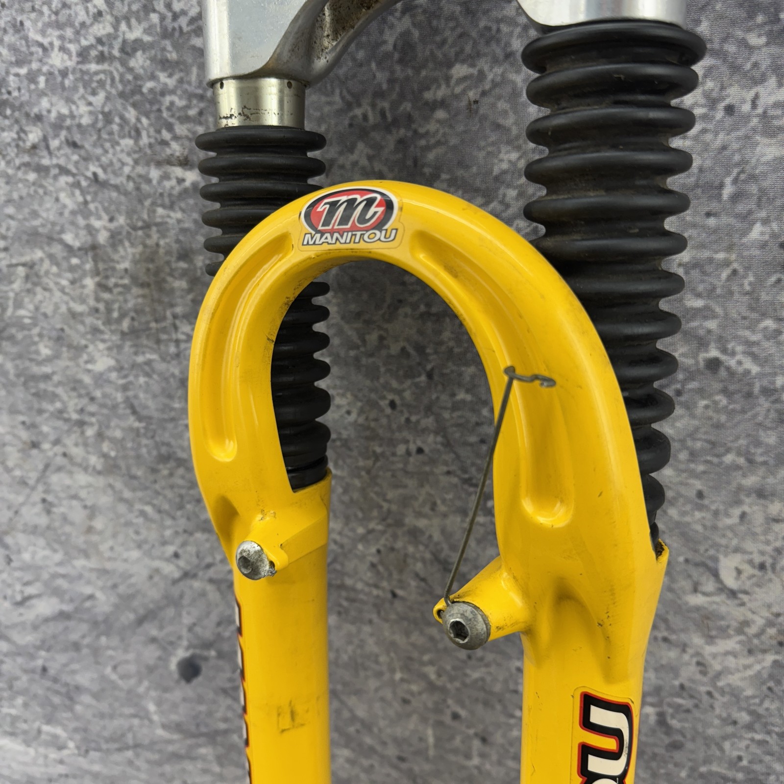 Vintage Manitou X-Vert E Suspension Fork 1 1/8″ 26″ MTB V-Brake TPC DISC Yellow