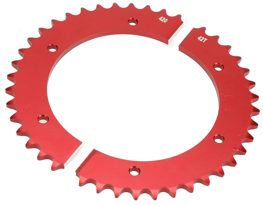 Universal Split Sprocket 420 Chain 42 Tooth Rear Drive Wheel Aluminum Sprocke…