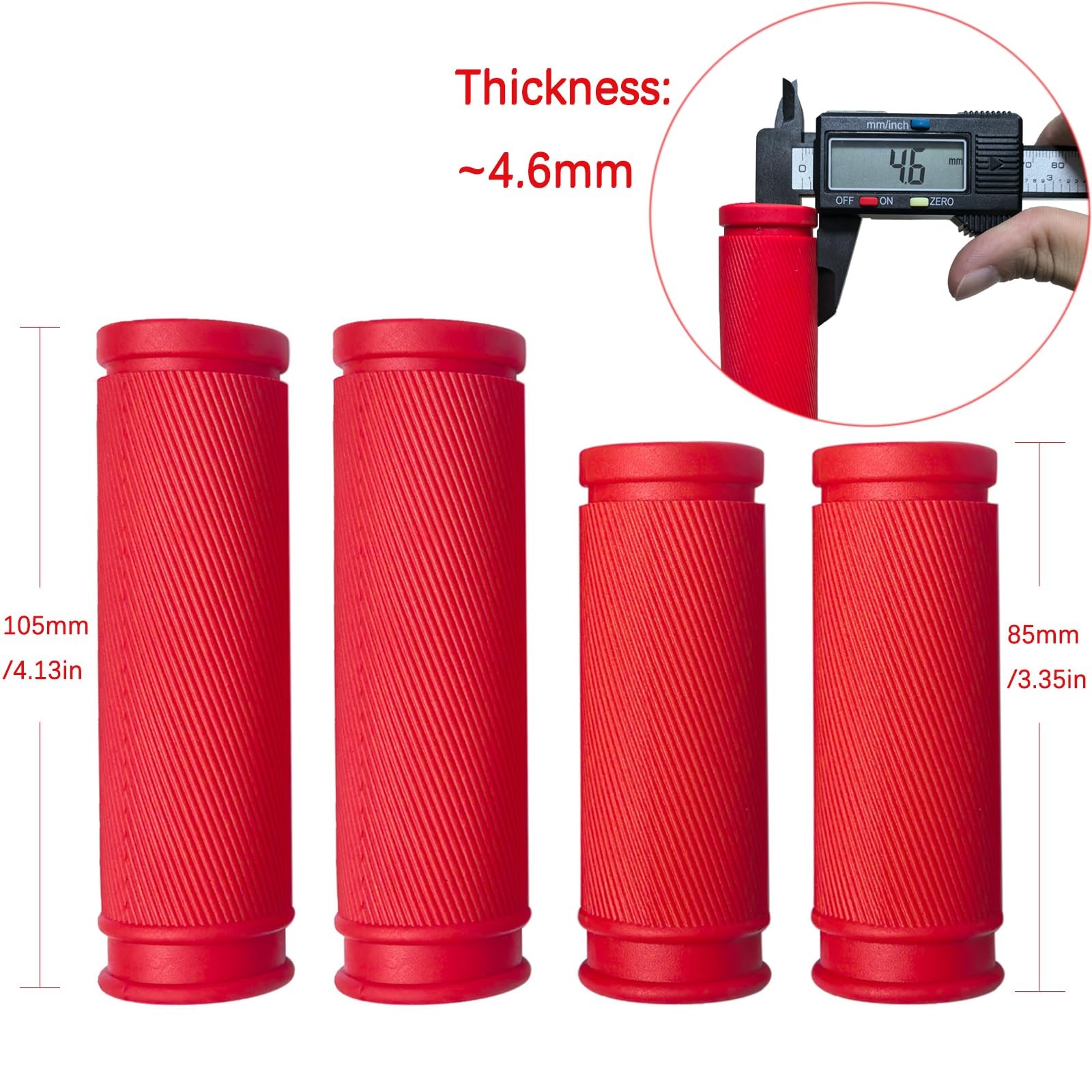 4Pcs Bicycle Handlebar Grips 85mm 105mm TPR Rubber Short Fit Twist Shift