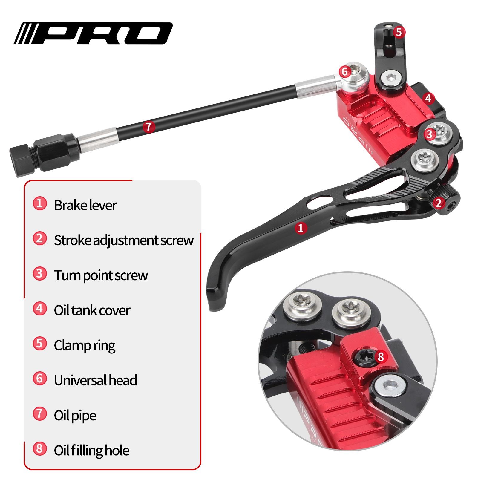 Iiipro Mtb Four Piston Hydraulic Disc Brake 800mm/1550mm Ultra-light Cnc Fully I