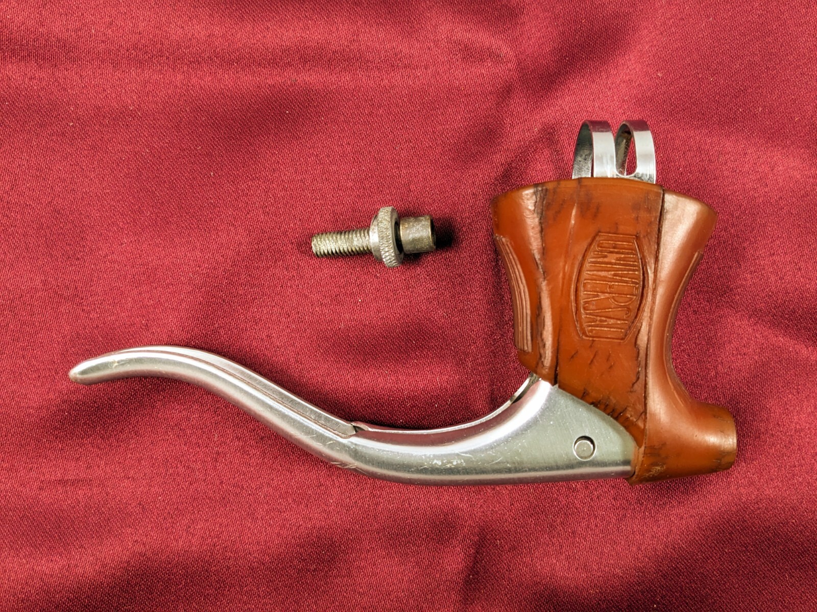 Universal Brake Lever Silver with Brown Hood Non-Aero Left or Right 1980s