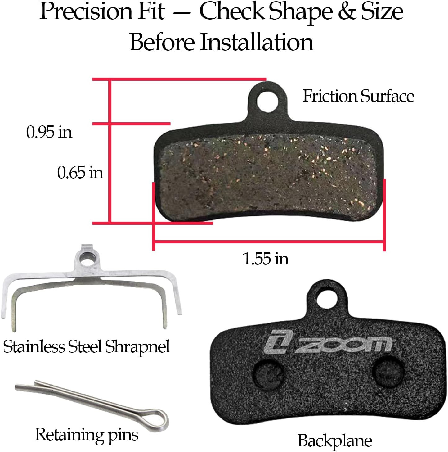 ZOOM HB876E Hydraulic E-Bike Brake Kit with 1 Pair 4-Piston Brake Pads, 2-Pin Po