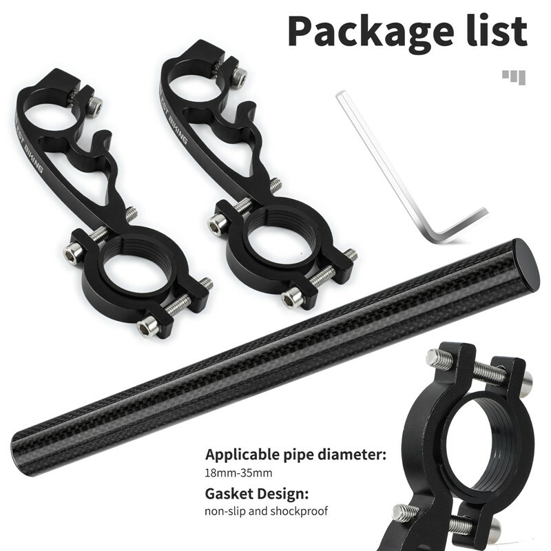 WEST BIKING Carbon Fiber Bicycle Handlebar Extension Bracket Bike Mount Holder