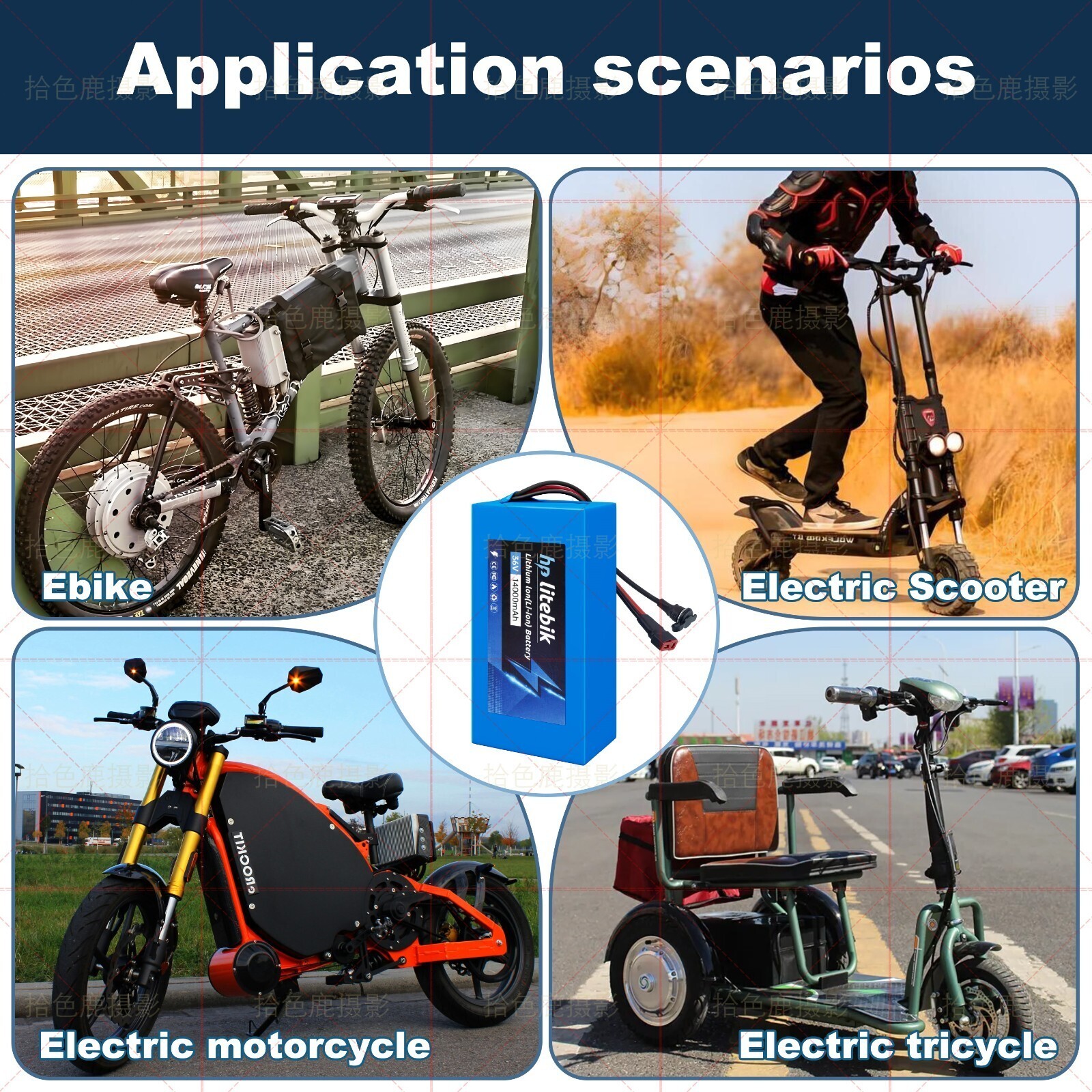 36V 14Ah Lithium ion Ebike Battery For 36V 0-1000W Electric E-bike Bike Motor US