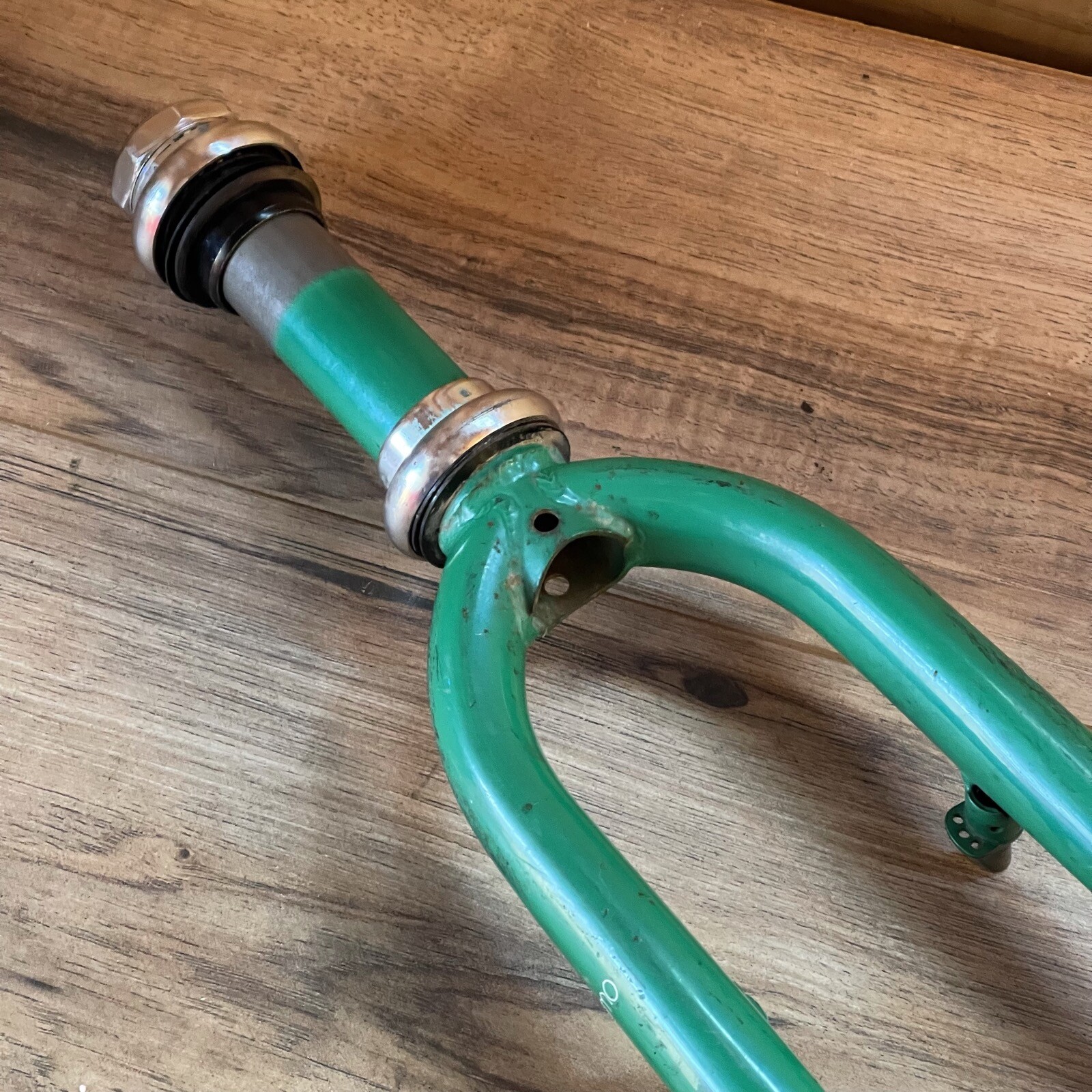 1 1/4 1.25 Inch Oversize Steerer MTB Rigid Fork 26 Threaded 144mm 395mm Green