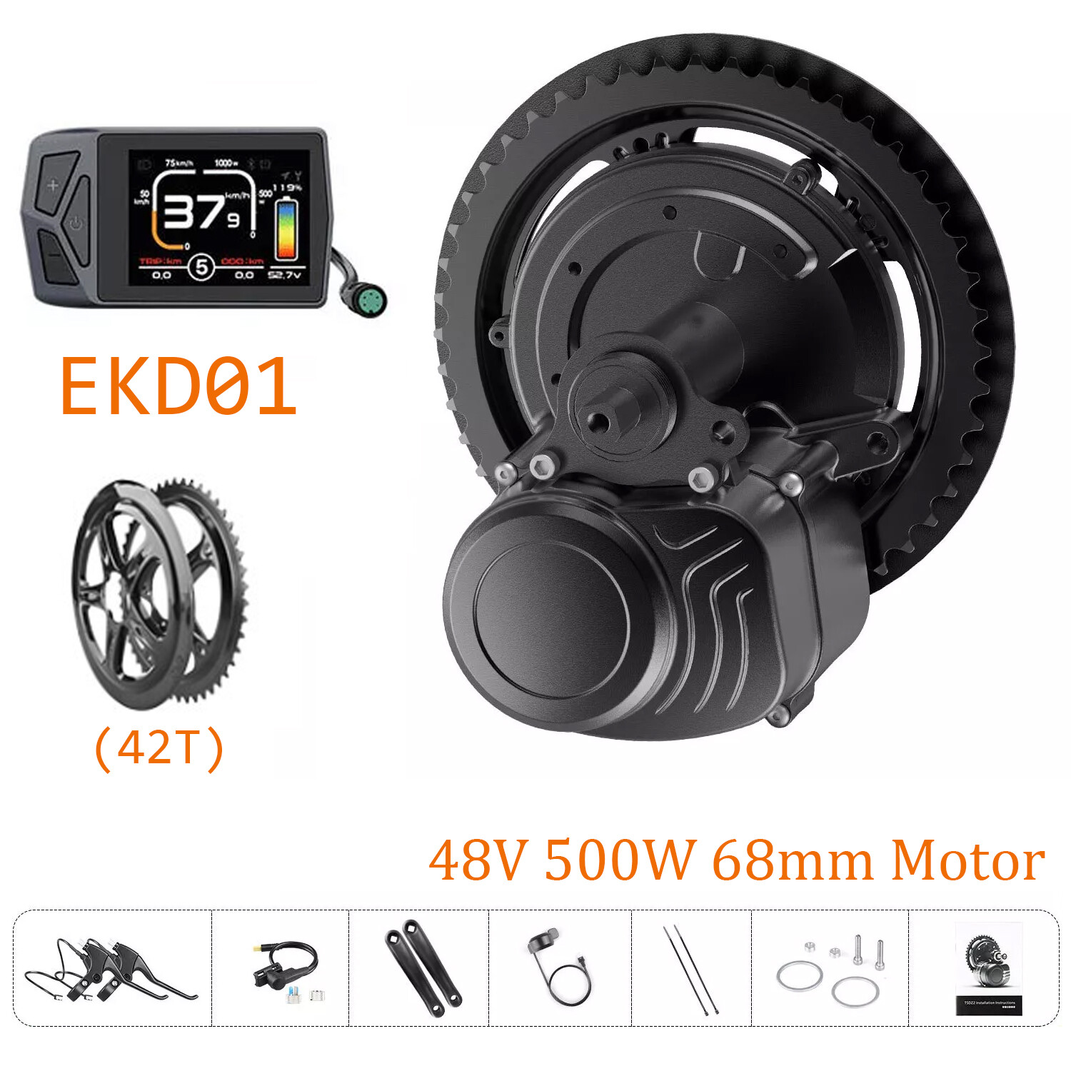48V 500W/ 750W Varstrom Mid Motor Kit DIY Electric Bike Conversion Torque Kits