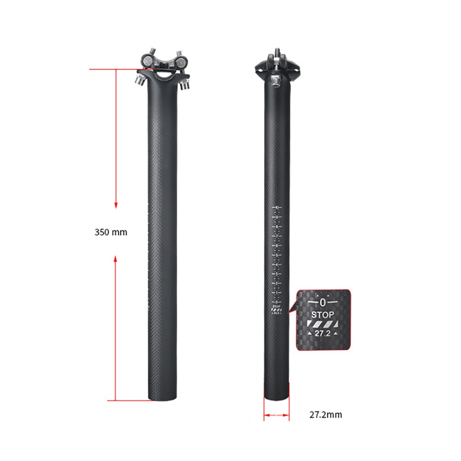 3K Carbon Fiber Bicycle Seatpost Racing Road Bike Seat Post Tube 27.2 x 350 mm