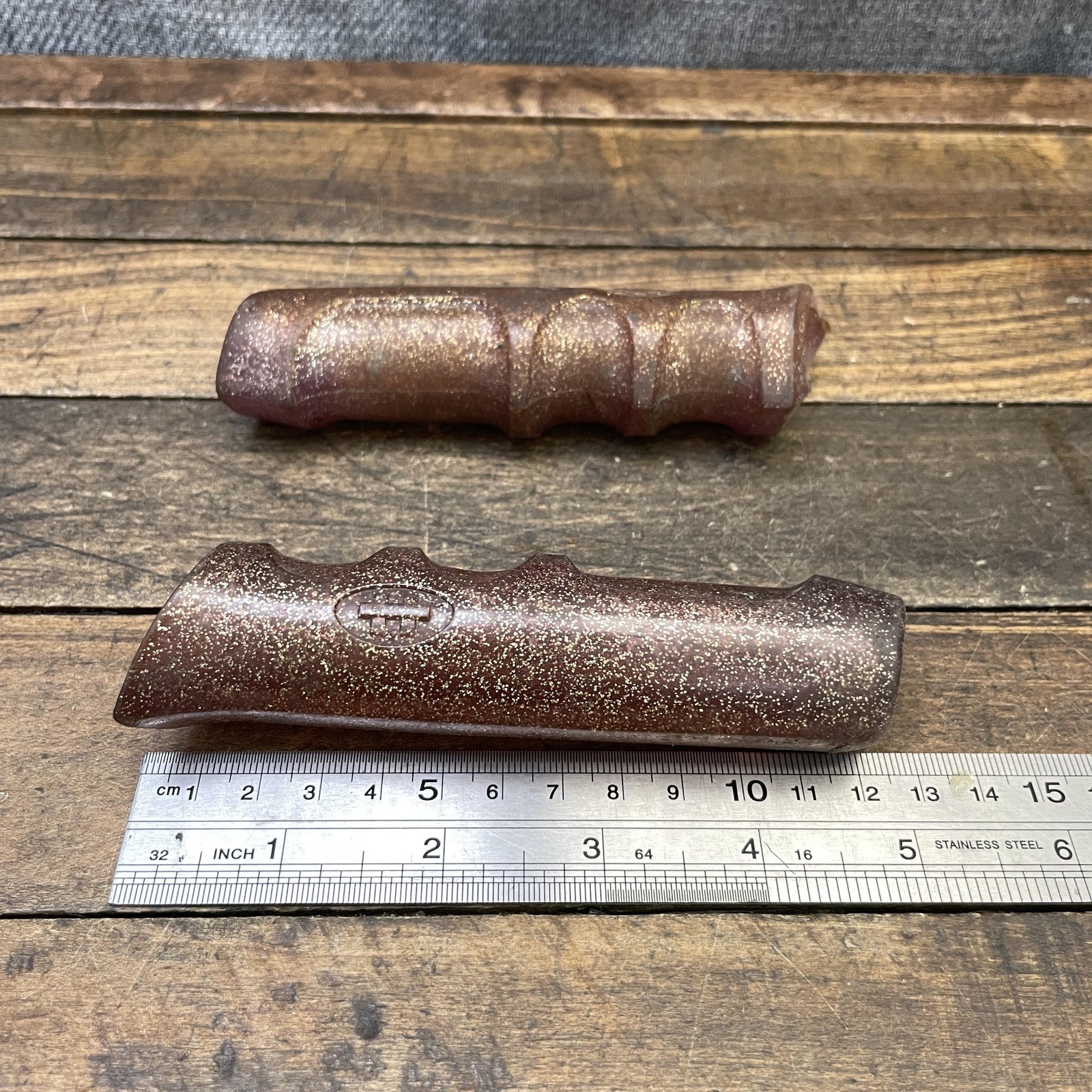 Vintage Huffy Handlebar Grips Brown Glitter Sparkle Cruiser Bike Western Flyer