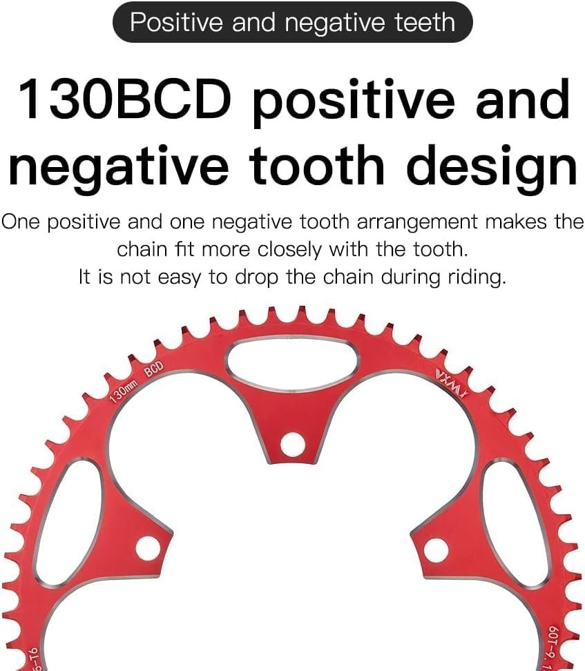 130BCD Chainring – CNC Machined 7075-T6 Aluminum Narrow-Wide 50T black