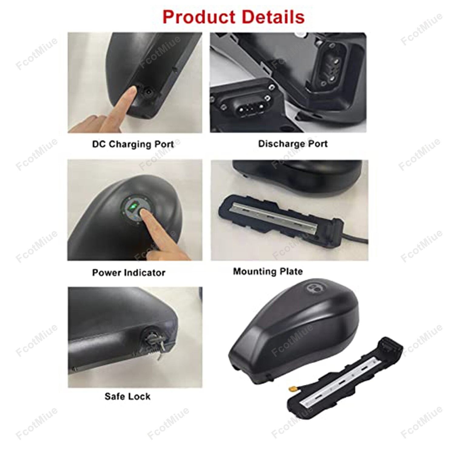 52V 30Ah Fuel Tank Ebike 21700 Lithium Battery w/ Charger for Electric Bicycle