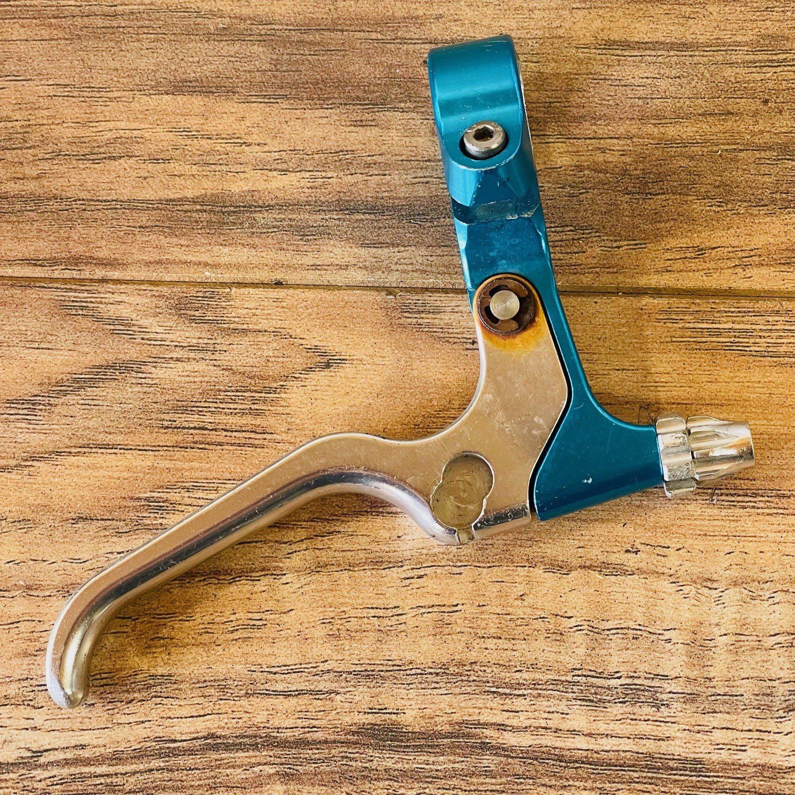 Vintage Real Design LEFT ONLY Brake Lever Turquoise SLIGHT BEND 