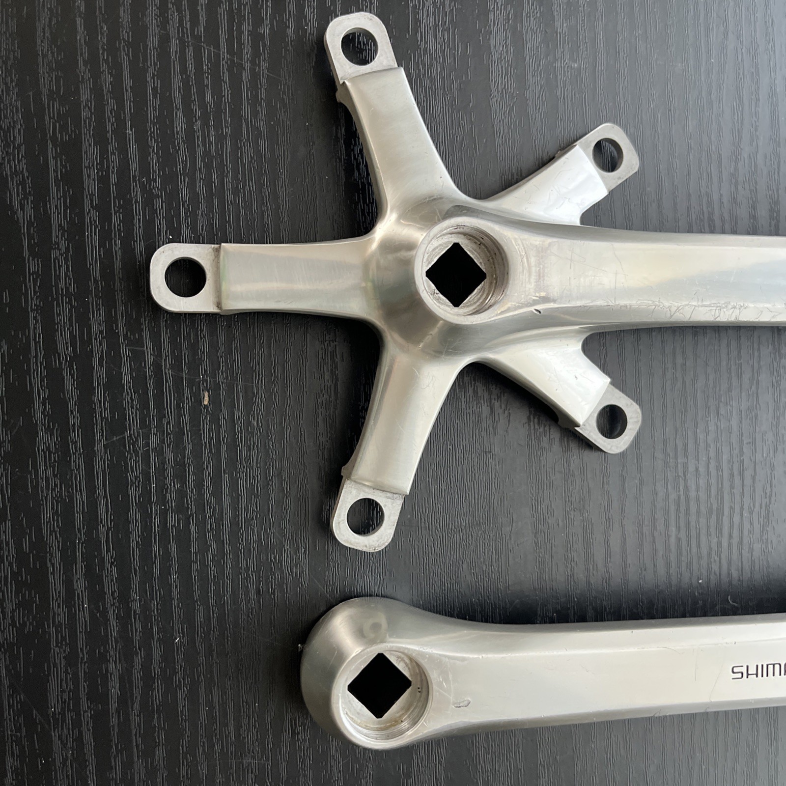 Vintage Shimano 600 FC-6207 Crank Set 170 Double 130 BCD Japan w/ Ring Bolts
