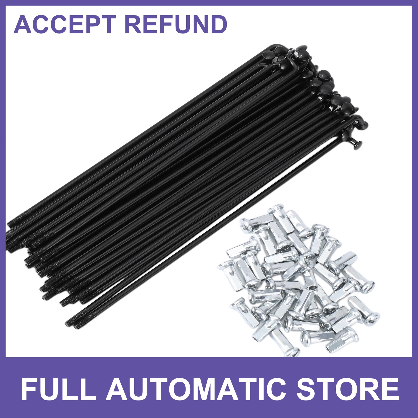 36 Set 12G Bicycle Spokes 133mm Bike Wheel Spokes 45 Steel Black