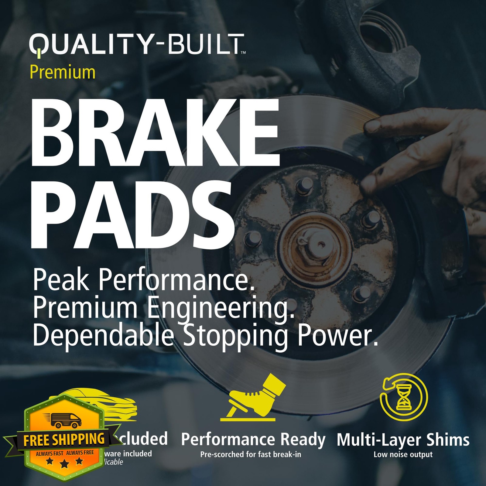 Quality-Built BP0924-M Front Semi-Metallic Brake Pads Hyundai Kia Elantra Optima