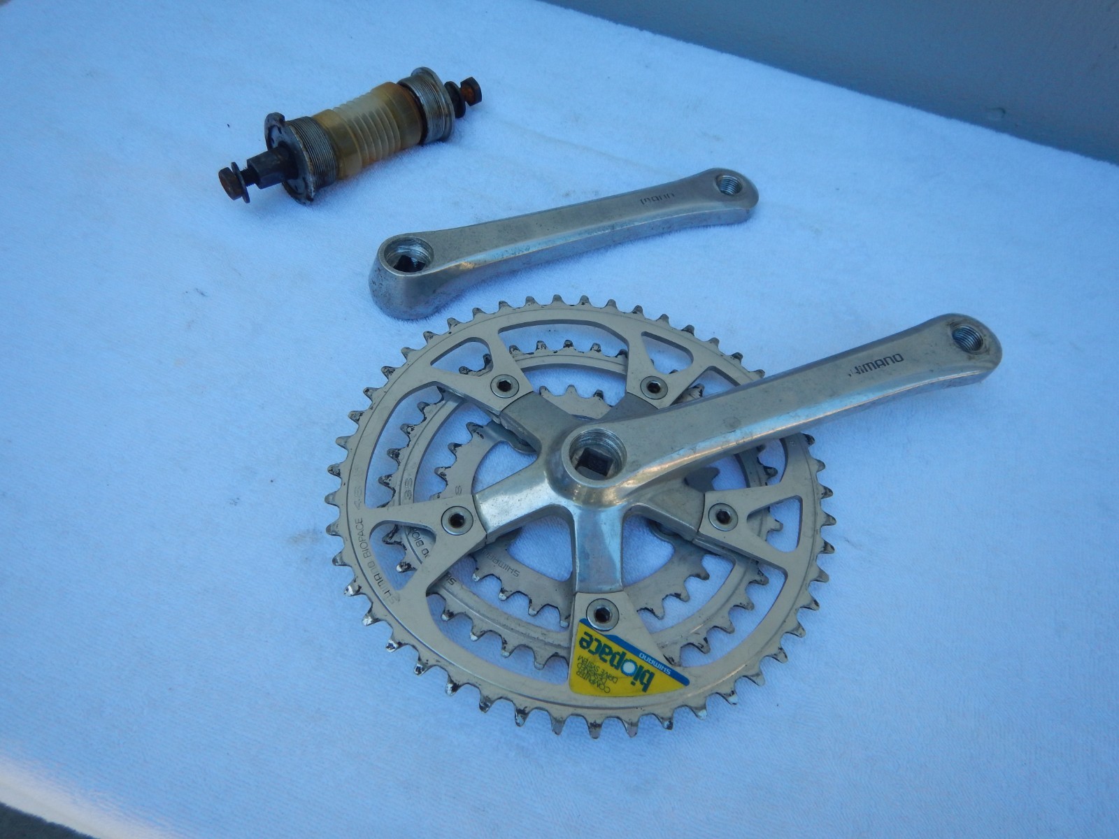Shimano FC-B124 Biopace Vintage Mountain Bike Triple Cranks 175 Crankset w/BB