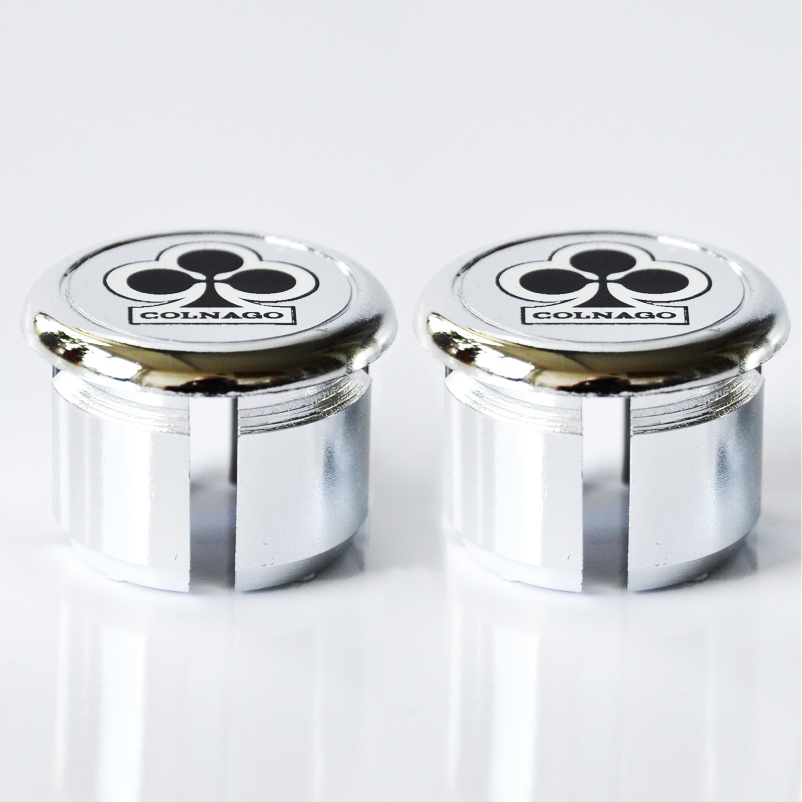 Ciclolinea Colnago Bicycle Handlebar Chrome Plastic Bar Plugs, Caps