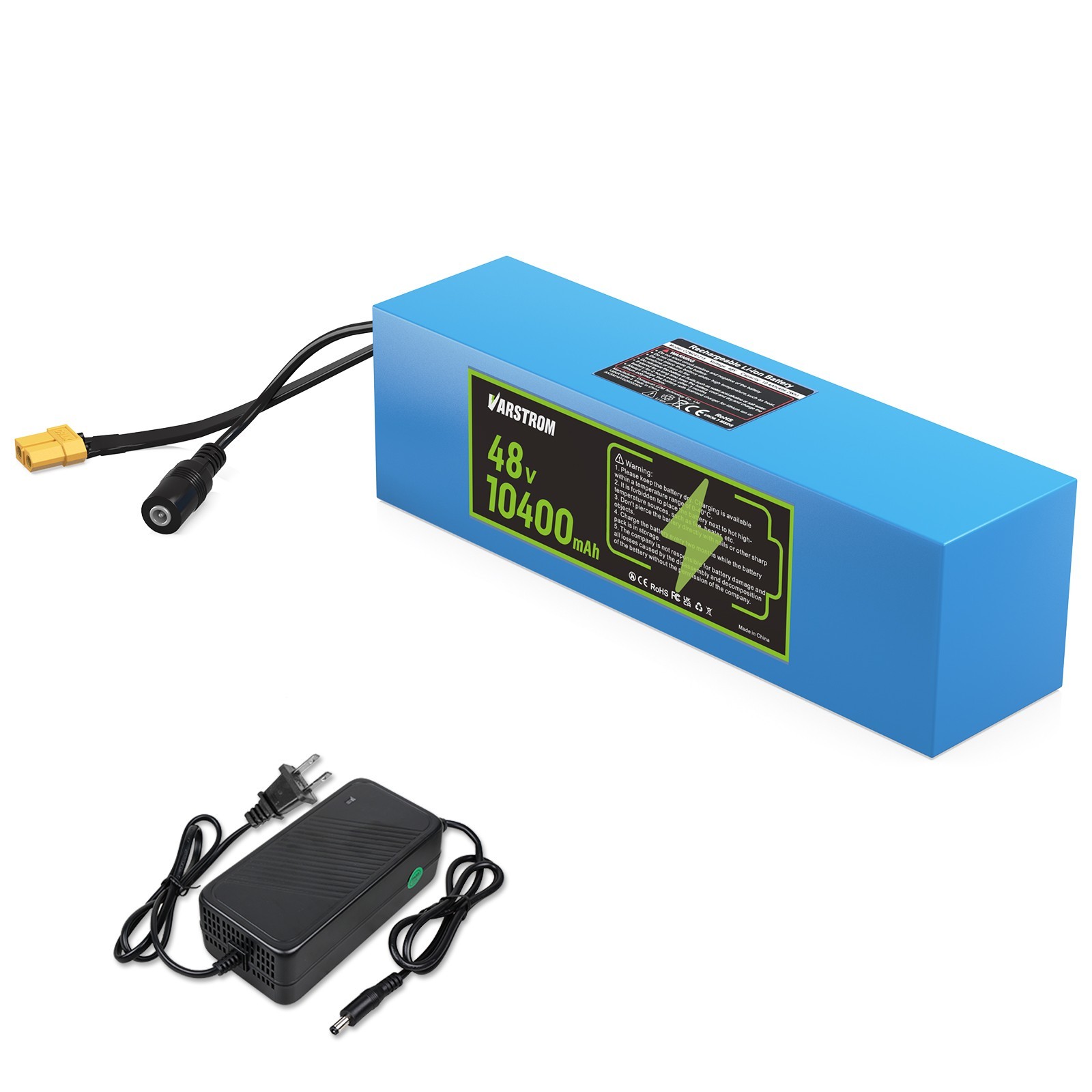 48V 10Ah Lithium-ion Ebike Battery, Rechargeable for Scooter 48V250W-1000W Motor