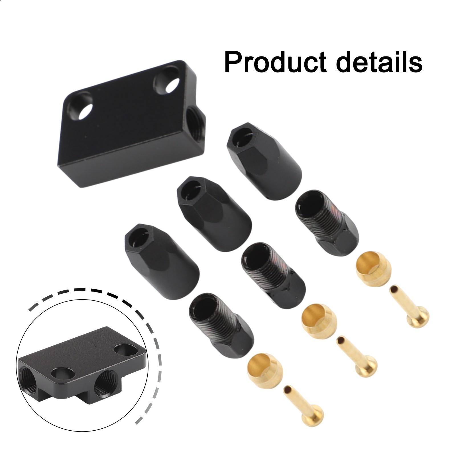 Durable Versatile Jet Black Hydraulic Brake Cable Tee 1 to 2 Adapter Reliable