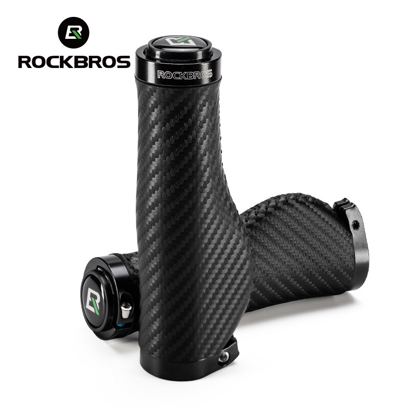 ROCKBROS Bicycle Carbon Pattern Handle Leather Standard Ergonomic Soft Durable