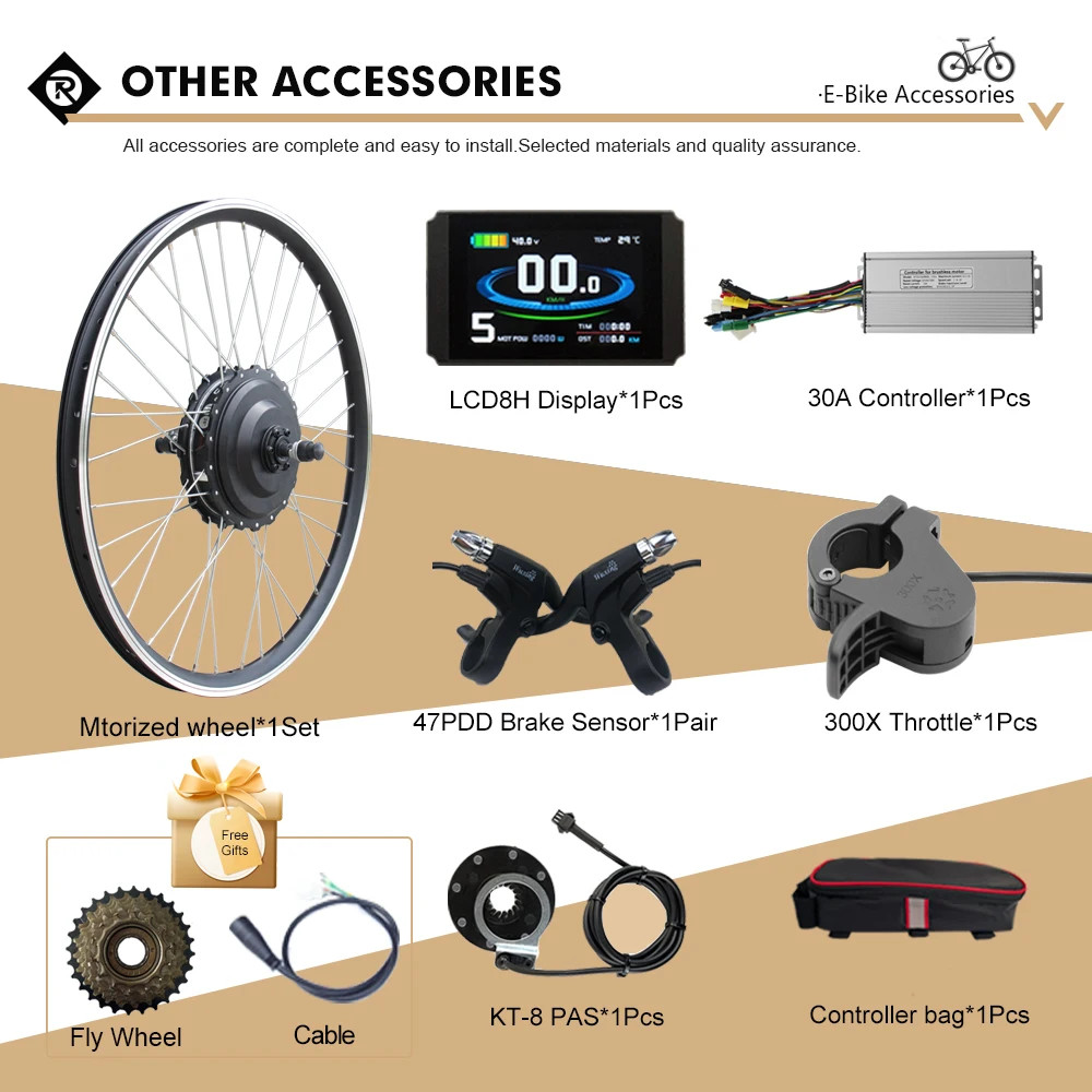48V 1000W Mountain E-Bike Rear Rotate Wheel Hub Motor Rear Dropout 135mm