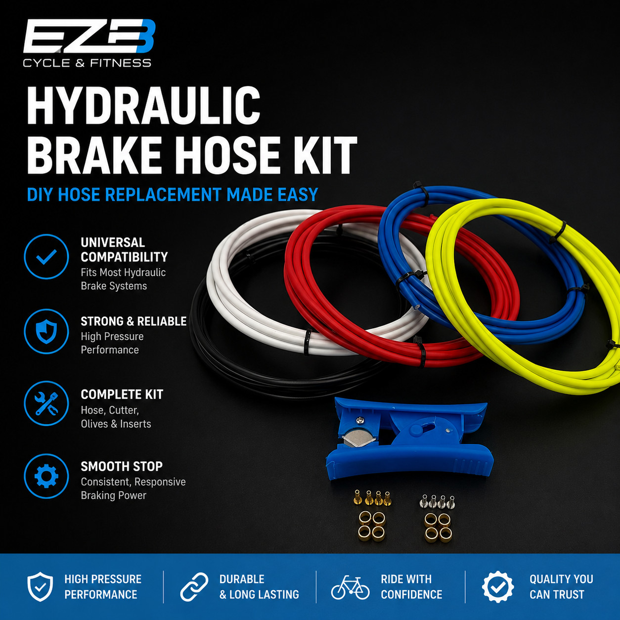 Shimano Compatible Hydraulic Brake Hose Kit BH59 BH90 2.5M Hose Cutter + Fitting
