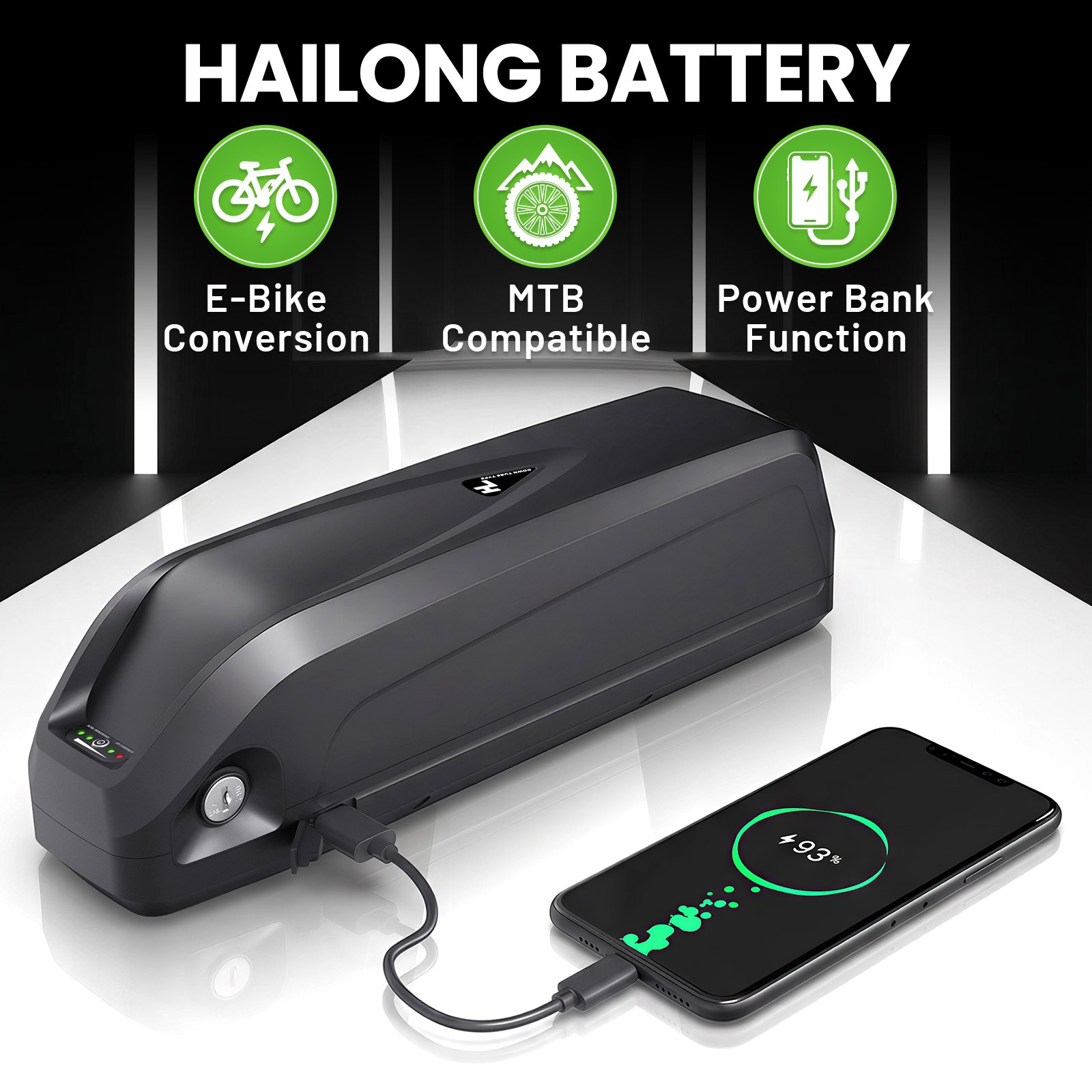 Ebike Battery 48V 20Ah Hailong Lithium-Ion Pack Battery for Bicycle Bafang Motor