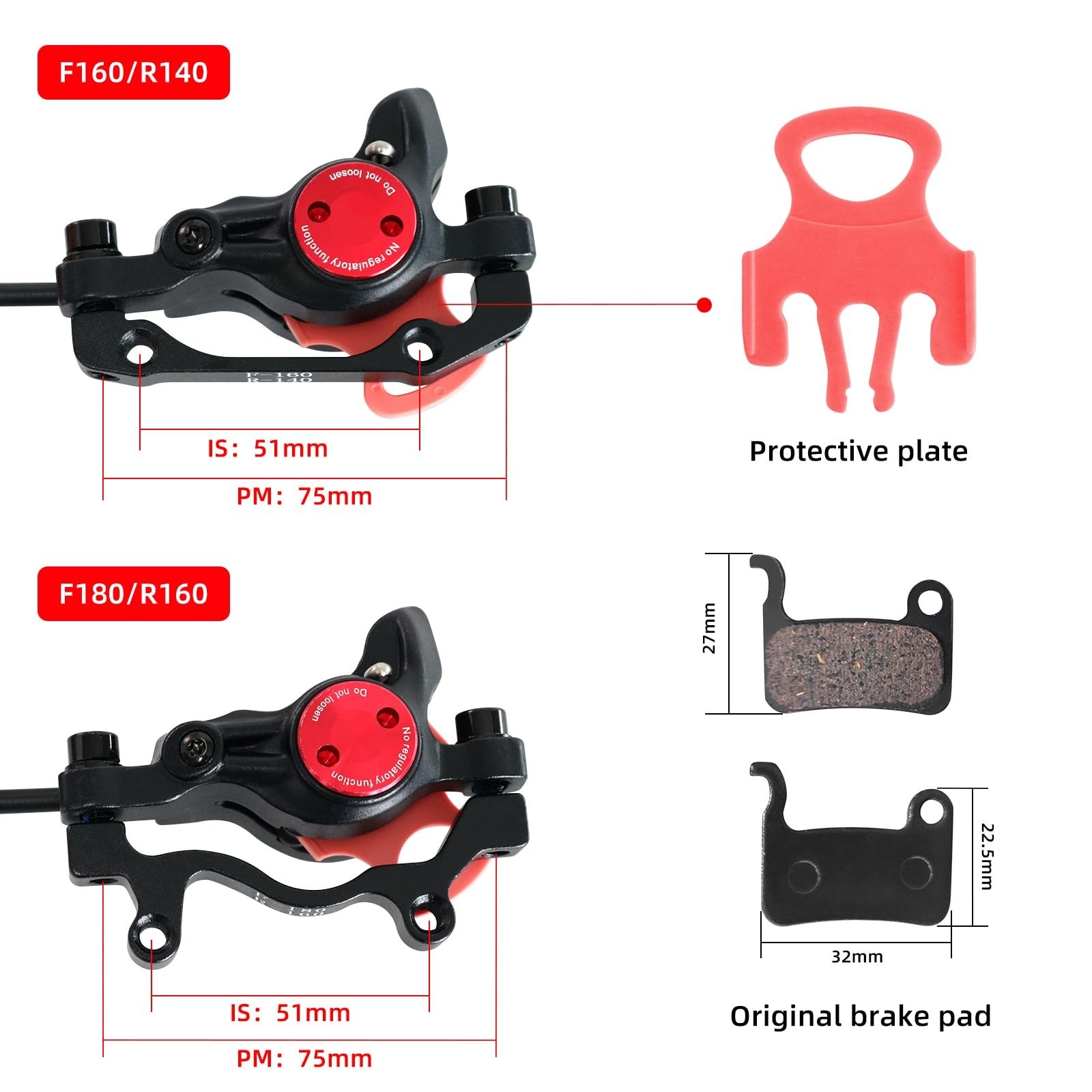 Z00M MTB Hydraulic Disc Brakes Set Mountain Bike Left Front 800mm Right Rear …