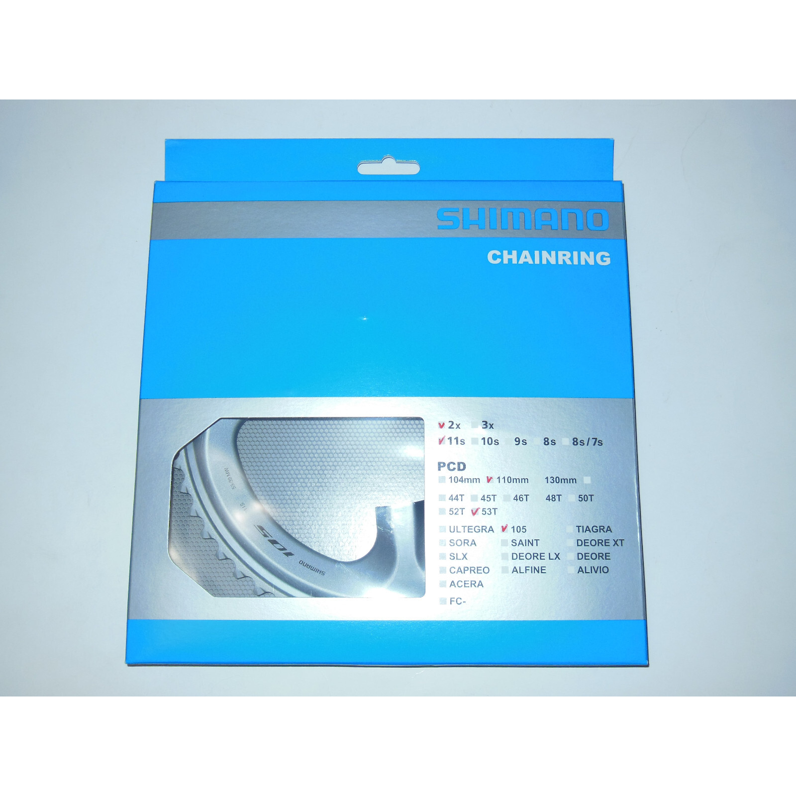 New Shimano 105 FC-R7000 53T MW Outer Chainring Asymmetric (53/39) Y1WV98060