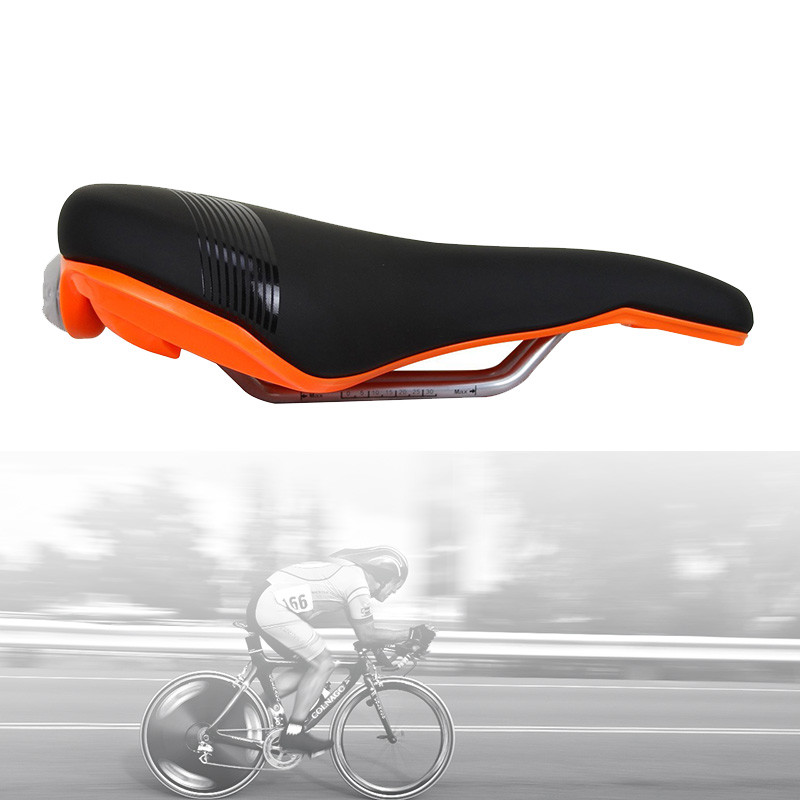 Velo LED Light Hybrid Bicycle Microfiber Seat Steel Rail Comfort Bike Gel Saddle