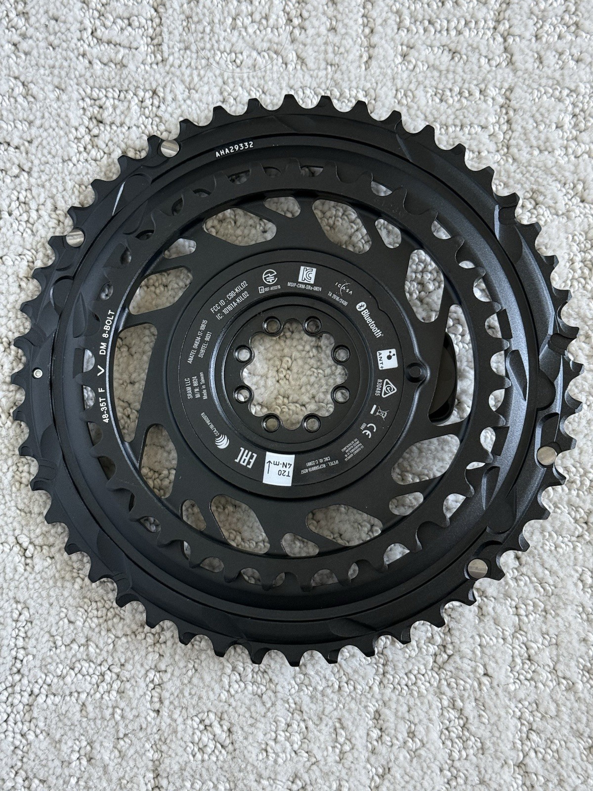 SRAM Force AXS D2 Quarq 48/35t 12-Speed 8-Bolt Power Meter Chainring