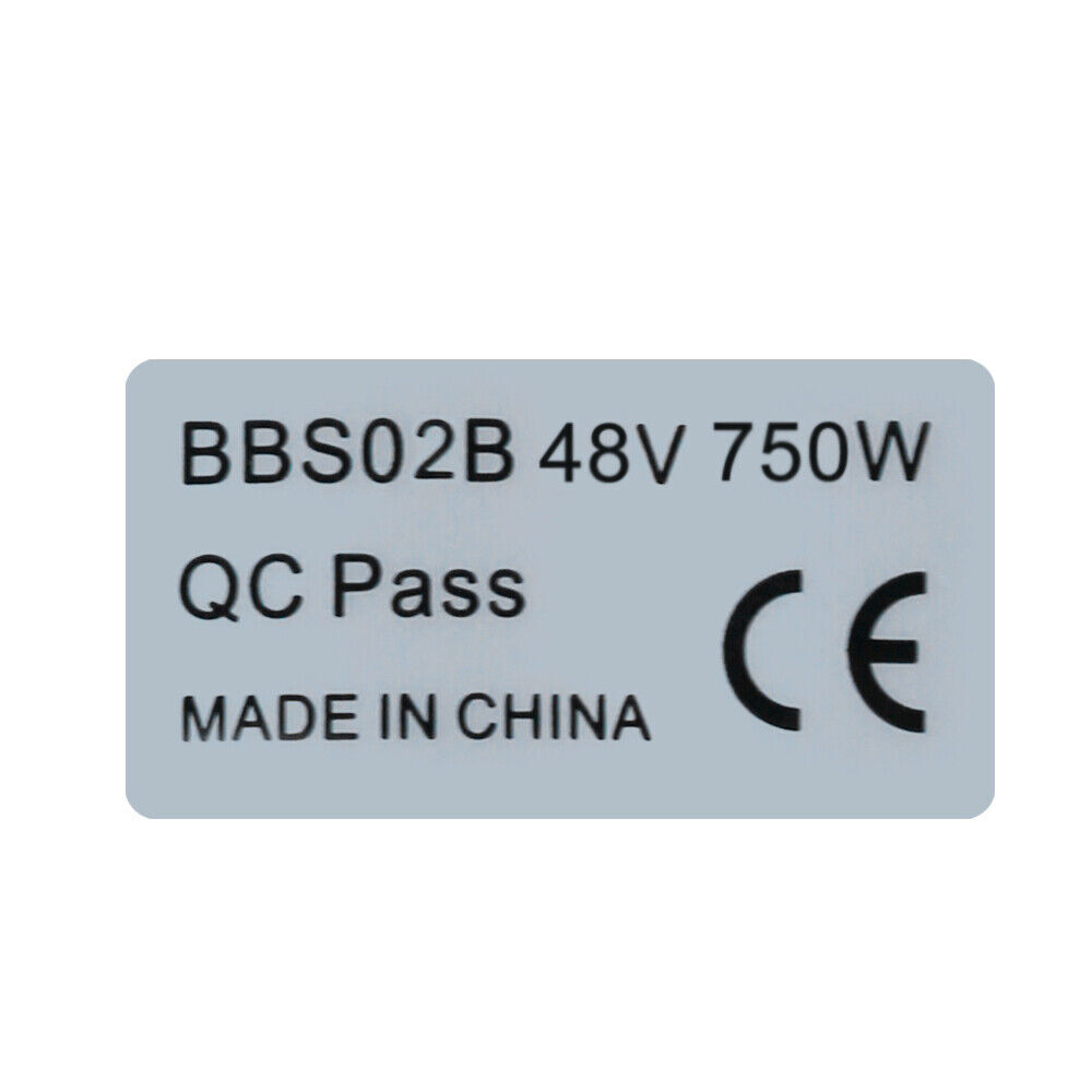 6Pcs 48V 750W BAFANG BBS02B BBSHD Mid Drive Motor Stickers Legal For Ebike Label