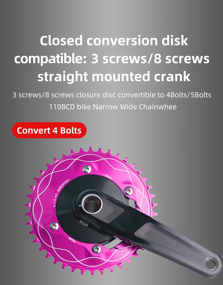 VXM 110BCD Chainring 40T-58T Bicycle Chainwheel 110BCD 4claws Bolt R7000 R8000