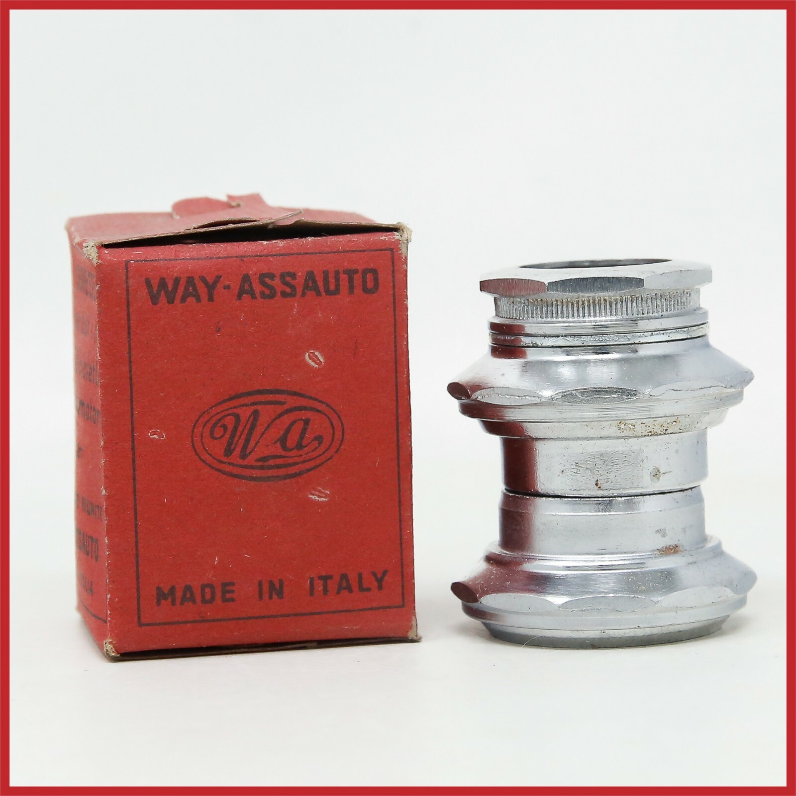 NOS WAY ASSAUTO HEADSET 1″ INCH VINTAGE THREADED ITALIAN THREAD ROAD BICYCLE OLD