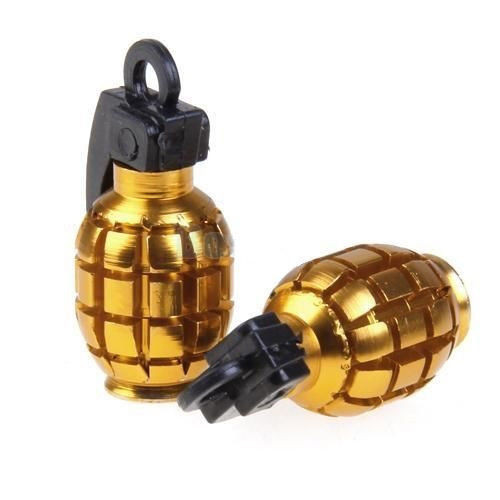 Grenade Metal Aluminum Tire Valve Caps Bike Universal Car Motorcycle ATV U VS01