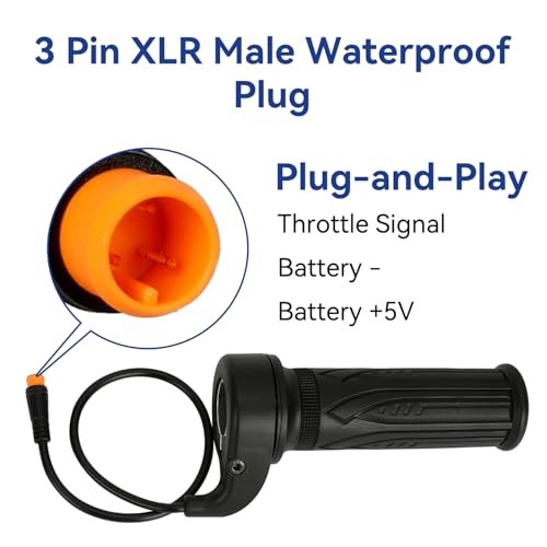 Universal 3 Pin Ebike Throttle Full Twist Compatible with Electric Bike