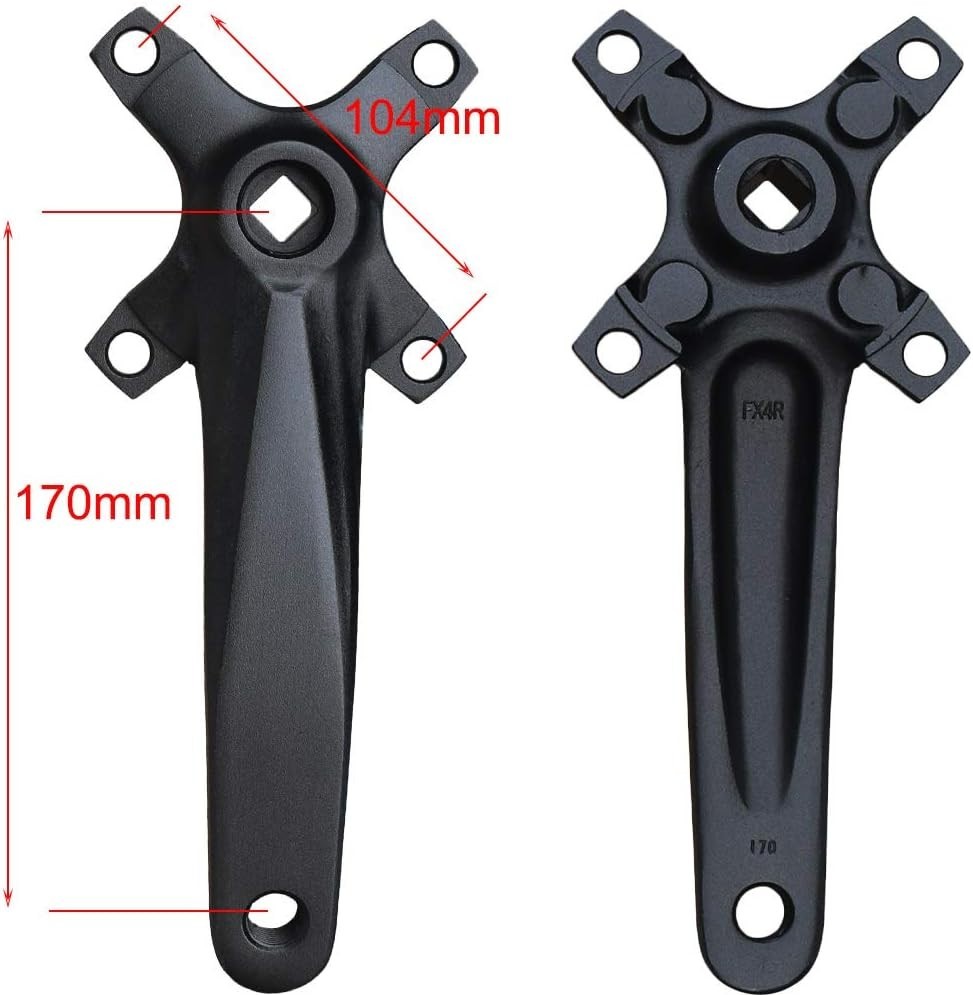 MTB Crank Arm Set 104 BCD Square Taper Mountain Bike Crankset 152mm 165mm 170mm