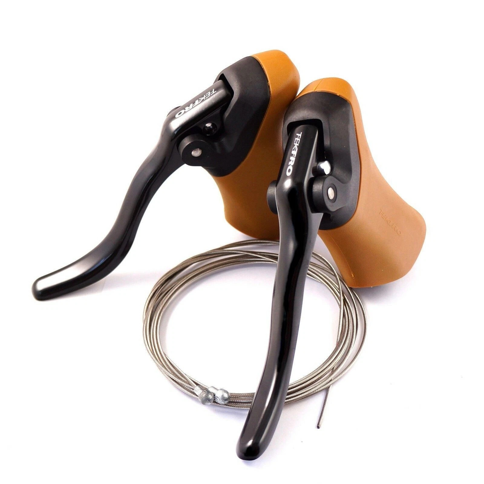 Tektro RL340 Aero Bike Brake Levers w/800mm&2000mm Cable -Black Lever/Gum Hoods