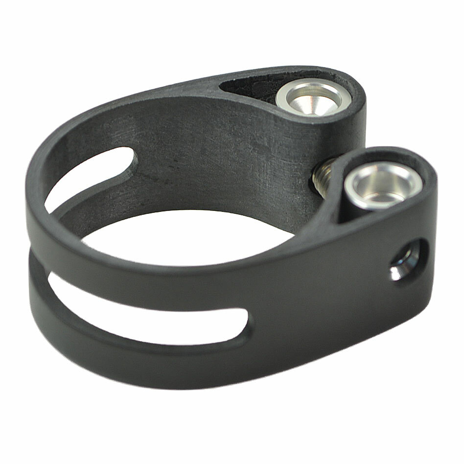 OMNI Racer WORLDS LIGHTEST Carbon Titanium Seatpost Clamp: 34.9-35mm GLOSSY