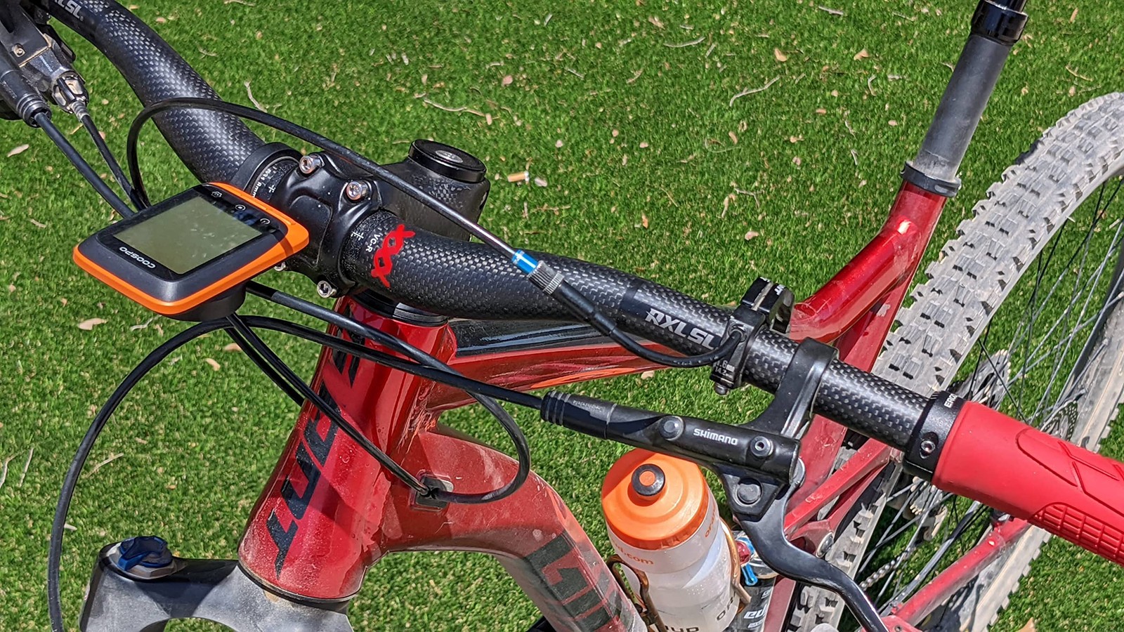 Carbon MTB Handlebar Mountain Bike Riser Bar 740mm Cycling Components Red