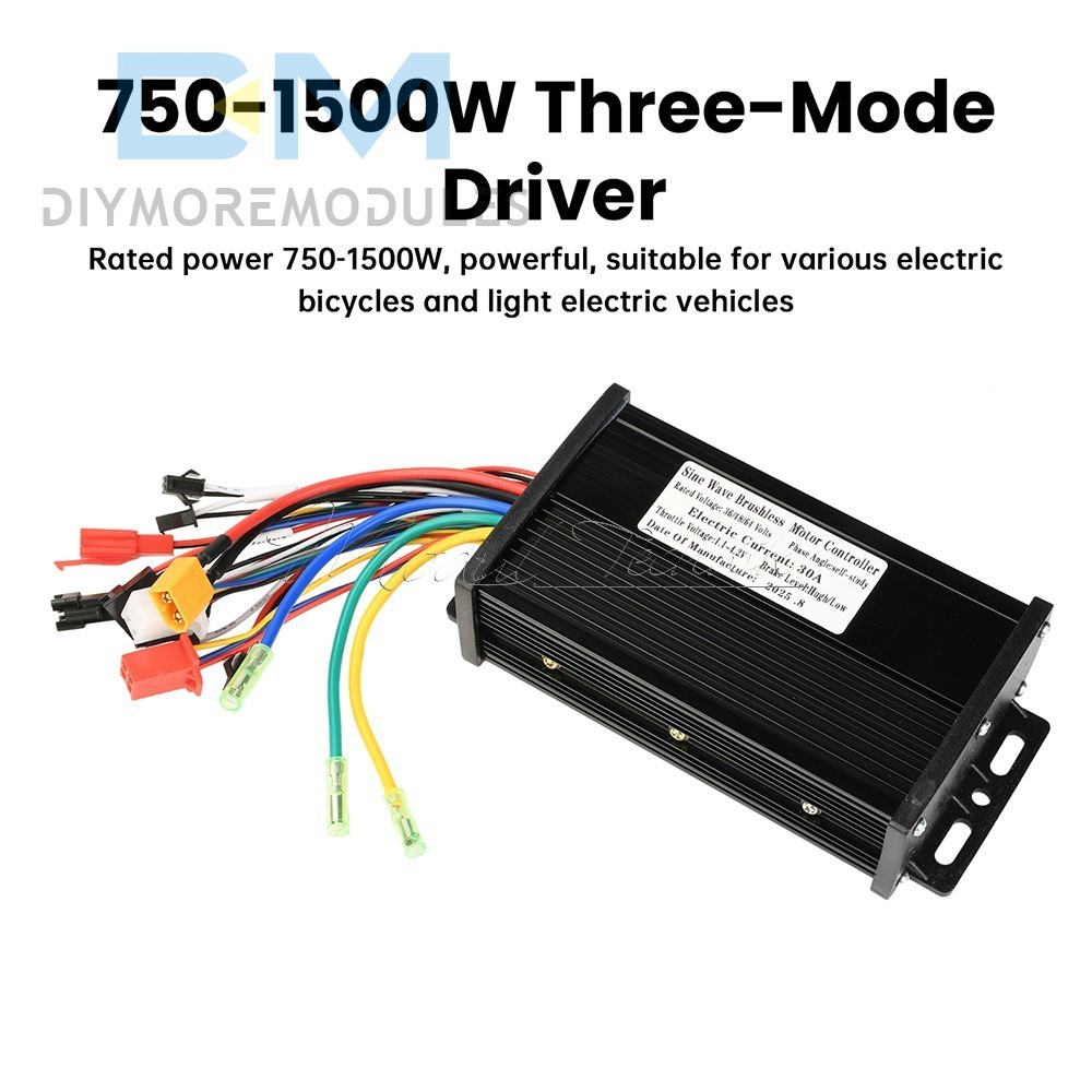 36V48V64V 30A Sine Wave Brushless Motor Controller 750-1500W Driver S866 LCD