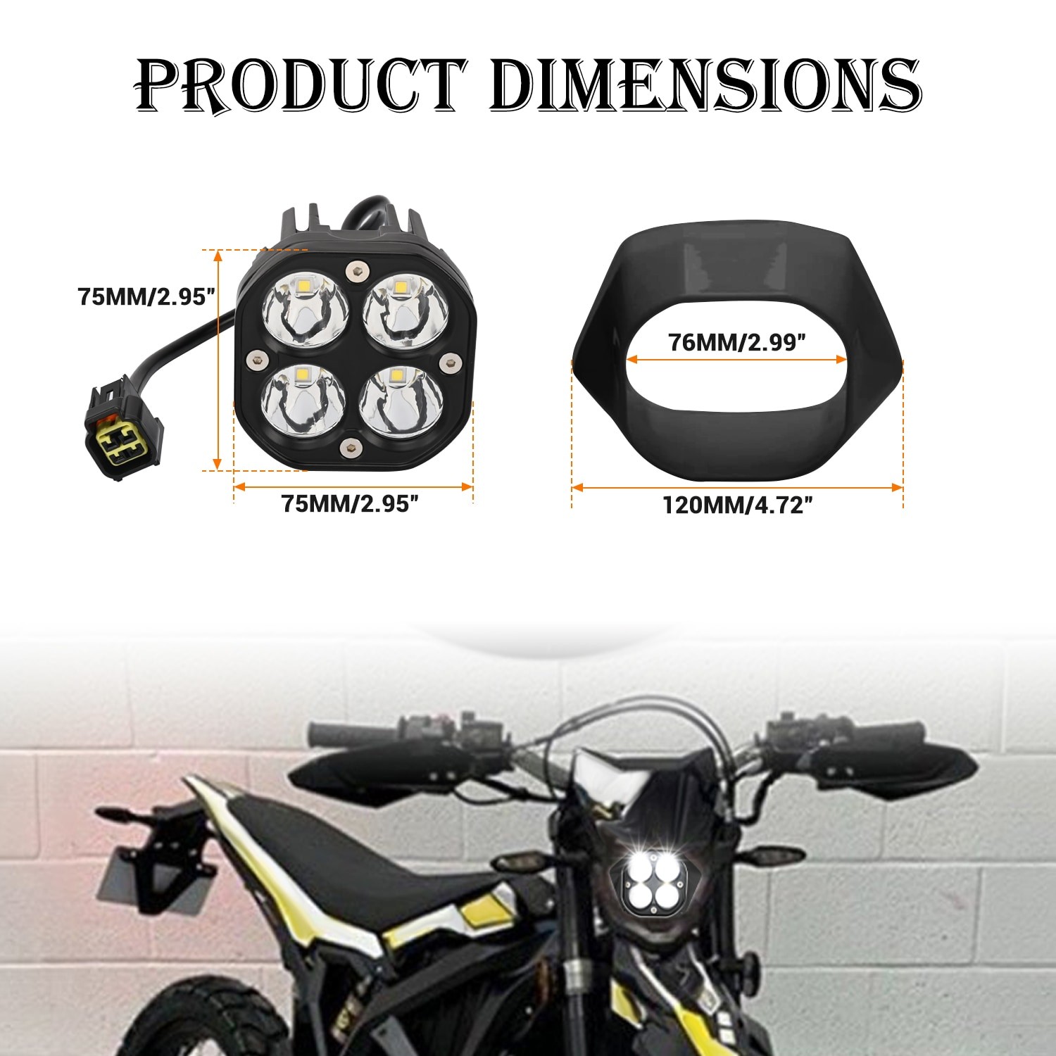 Upgraded Headlight Front Lamp Light With Mounting Bracket for Sur Ron Ultra Bee