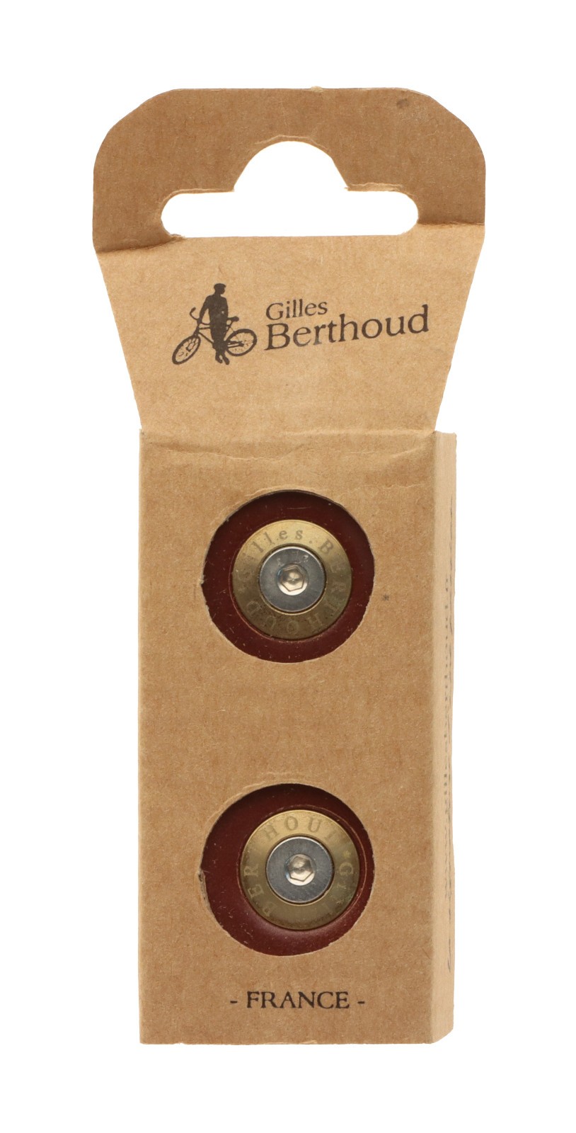 Gilles Berthoud MTB Handlebar End Plugs PAIR Brown Leather NEW NOS NIB