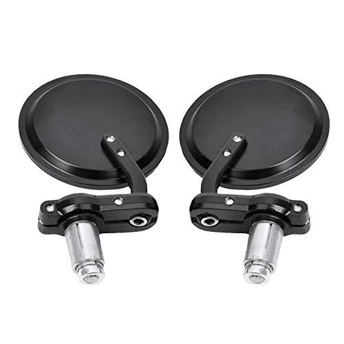 Universal Motorcycle Mirrors – 3 Inch Round Folding Bar End Side Mirror for