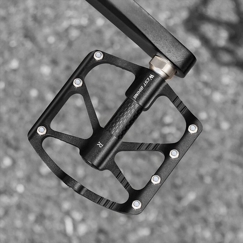 WEST BIKING Bicycle Pedals Carbon Fiber Axle 3 Bearing Aluminum Bike Flat Pedals