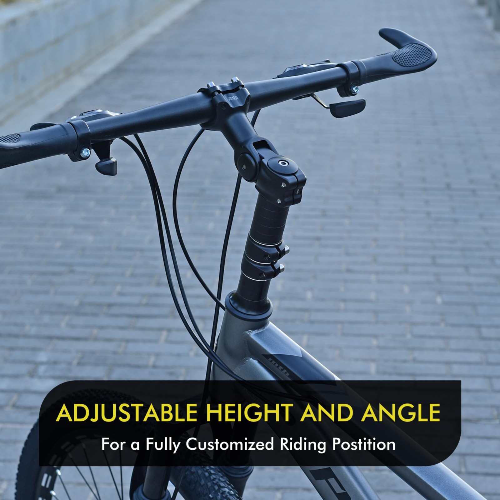 Adjustable Bike Stem Riser Handlebar Extender 31.8mm 60° for Mountain Road Cycli