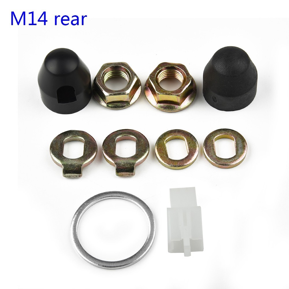 1 Set E-bike Hub Motor Axle M12/M14 Lock Nut /lock Washer /spacer /nut Cover