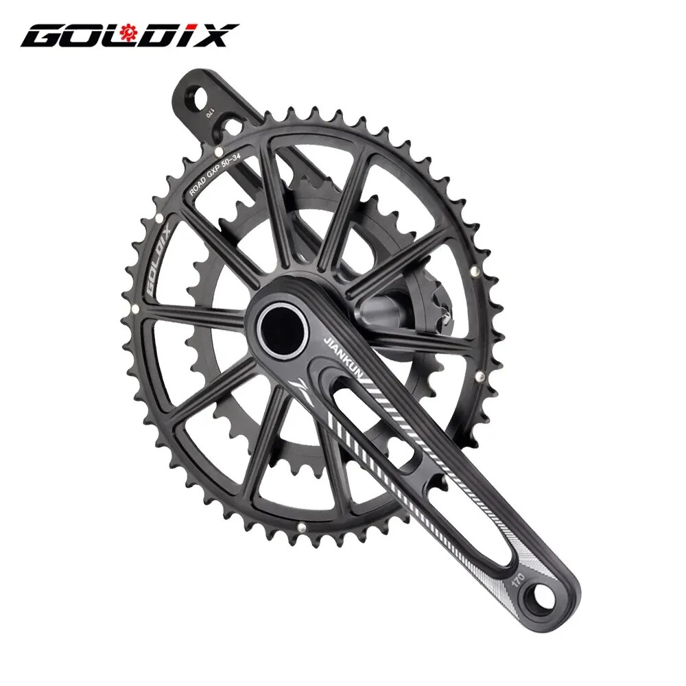 165mm/170mm Ultralight Road Bike Crank Bicycle Crankset Double Chainring 50-34T
