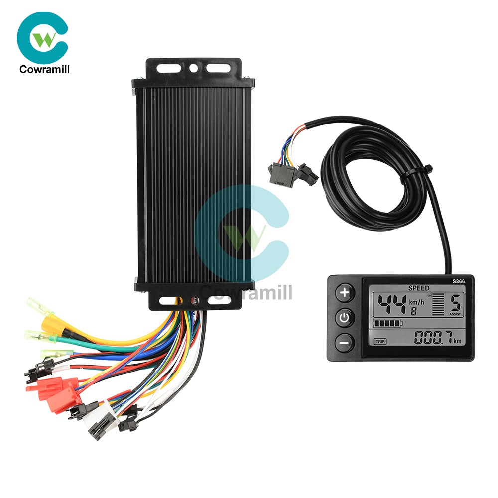 36V 48V 64V 30A Sine Wave Brushless Motor Controller 750W-1500W Drive S866 Gauge