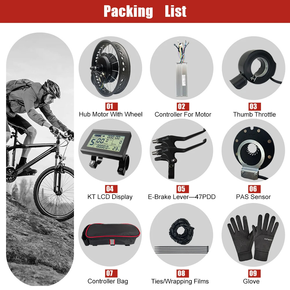48V 2000W 4.0Tyre Hub Motor Wheel Dropout 190mm for Snow E-bike Conversion Kit