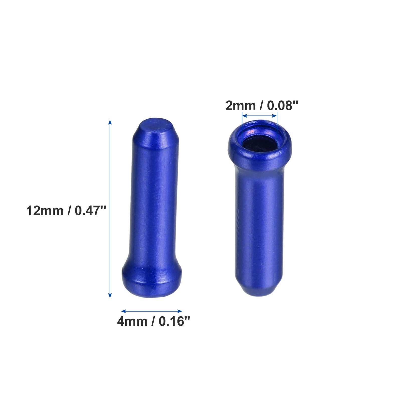 50pcs Bike Brake Cable Cap Bicycle Shifter Brake Gear Inner Cable Cap Blue